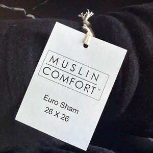 2 Black Euro Pillow Shams